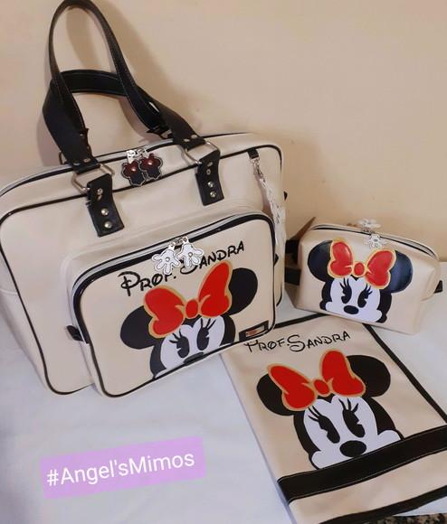 Kit Minnie 3 pecas couro sintético