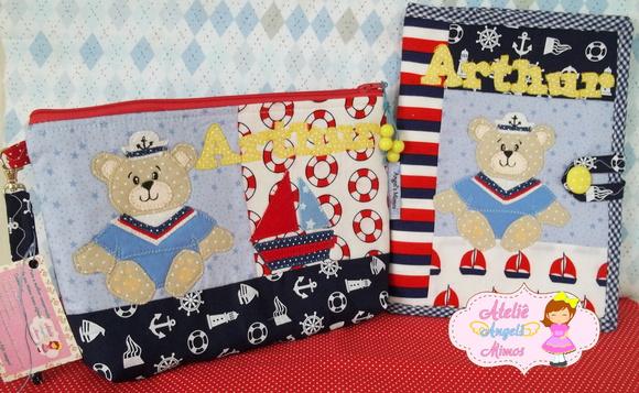 Kit necessaire + capa de carteira de vac