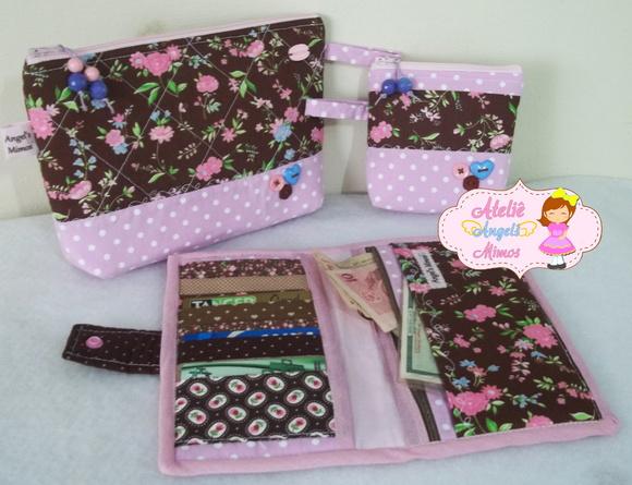 kit necessaire + carteira
