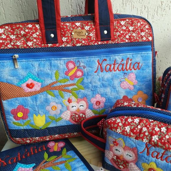 kit professor 3 peças corujinha