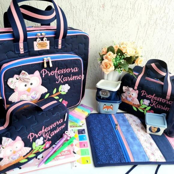kit professor 4 peças corujinha