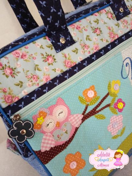 Bolsa professora, estojo, lancheira termica, e porta talheres per