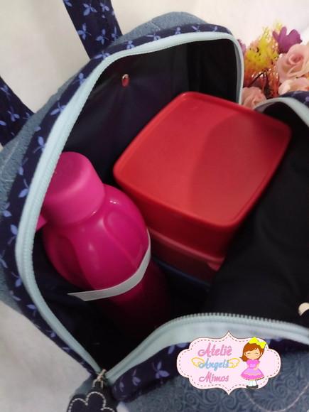 Bolsa professora, estojo, lancheira termica, e porta talheres per