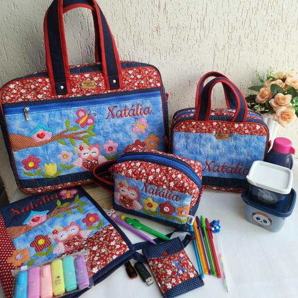 kit professor 5 peças corujinha