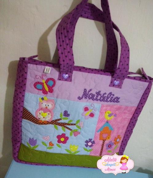 kit professor bolsa + estojo Corujinha