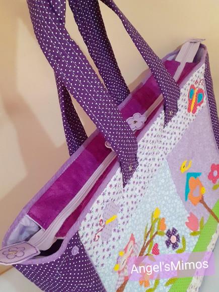 Kit professor corujinha bolsa +estojo lilas