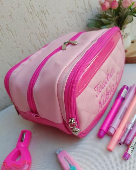 Bolsa Professora com divisões, estojo com divisões e capa noteb