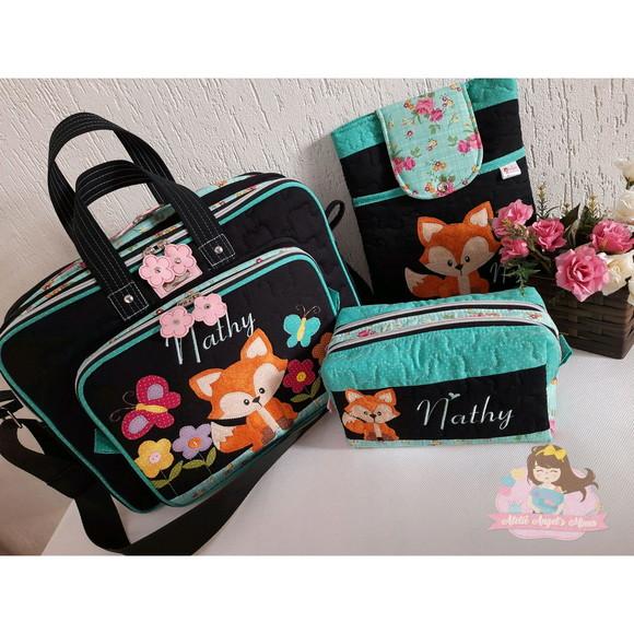 Bolsa Professora com divisões, porta tablet,estojo personalizado