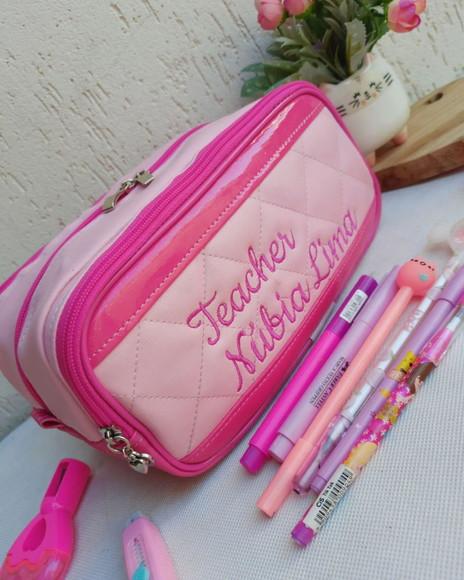 Bolsa Professora com divisões, estojo com divisões e capa noteb