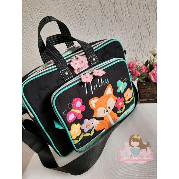 Bolsa Professora com divisões, porta tablet,estojo personalizado