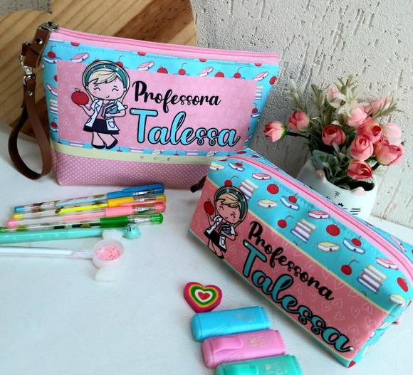 Kit Professora Necessaire G e Estojo Box m