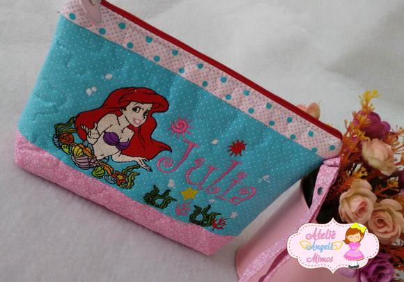 kit viagem/escolar/creche pequena sereia
