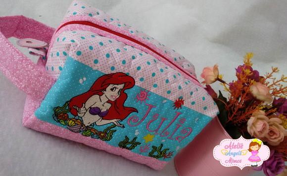kit viagem/escolar/creche pequena sereia