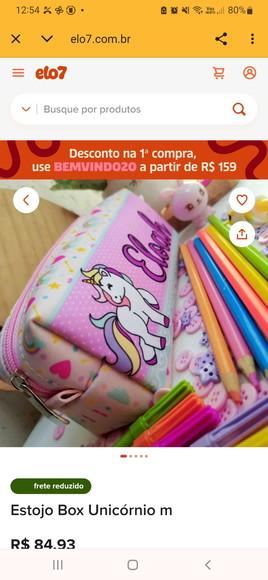 Lancheira Térmica e Estojo Unicornio