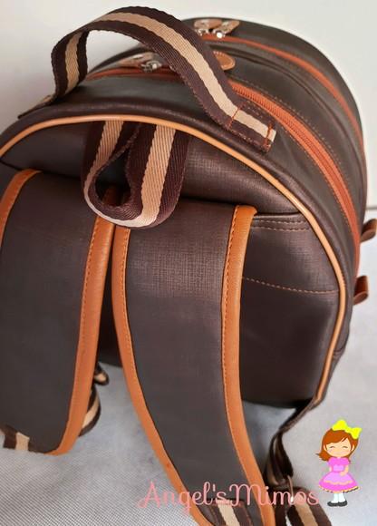 Mochila 3 divisoes G couro sintético Dinossauro