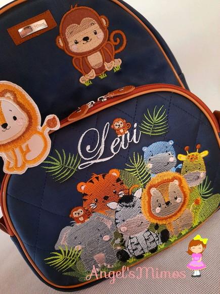 Mochila 3 divisoes G couro sintético safari