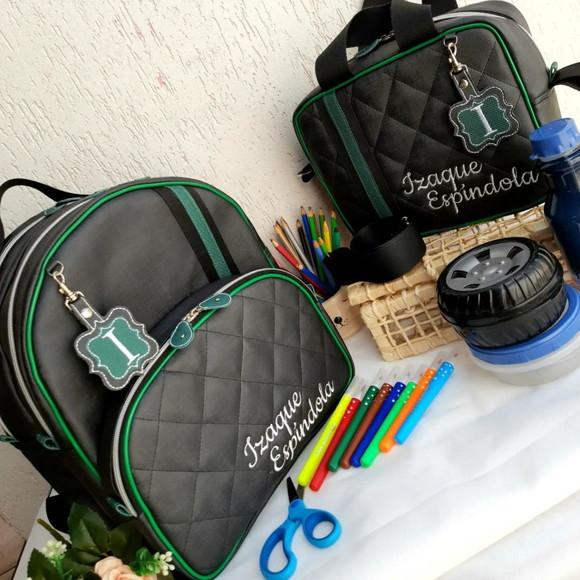 Mochila 3 divisoes G material sintético +lancheira