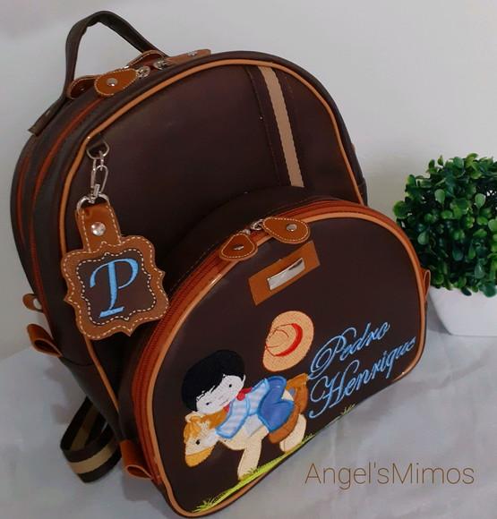 Mochila 3 divisoes M couro sintético Cowboy