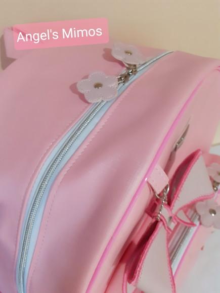 Mochila couro sintético tam. G Jardim encantado + necessaire