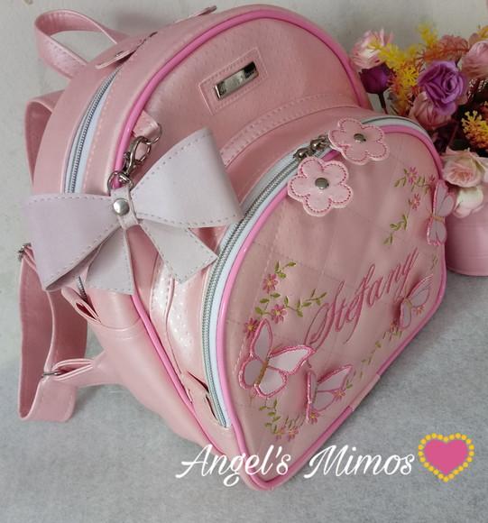 Mochila couro sintético tam. P Jardim encantado