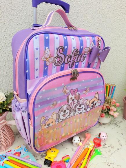 Mochila de Rodinhas Menina Personalizada
