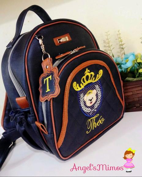 Mochila M Infantil couro sintético ursinho Principe