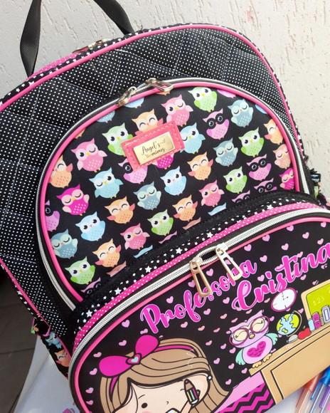 Mochila Tam. G Corujinha com Bolso para Notebook