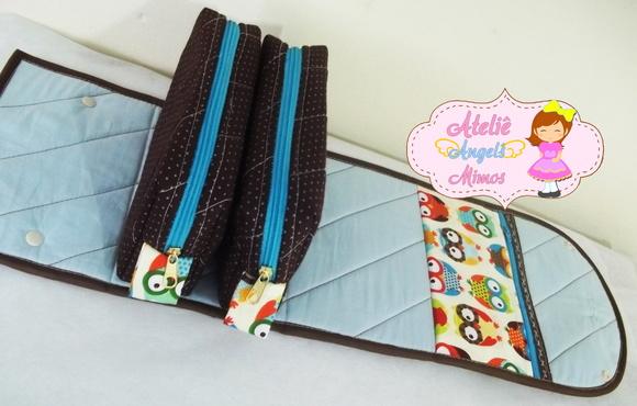 Necessaire 3 em 1 Corujinhas