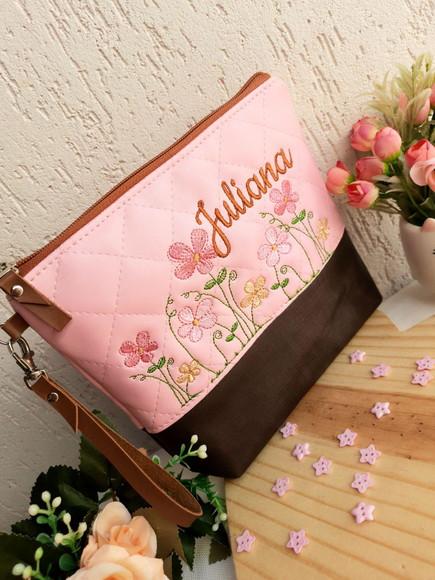 Necessaire floral G material sintético