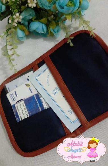 Porta documentos dinossauro couro sintetico