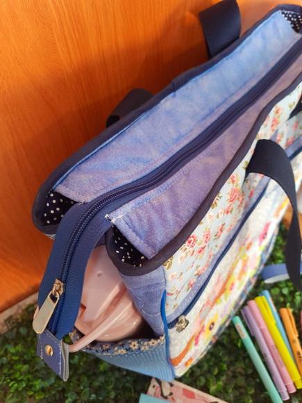 Professor Bolsa Tote Gg e Estojo Corujinha Azul