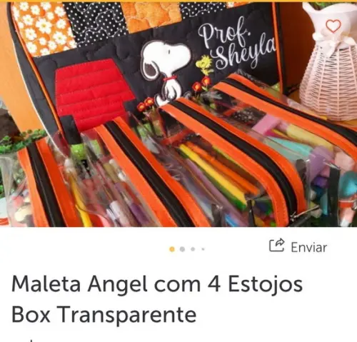 2 Maletas Angel com 4 Estojos Box Transparente