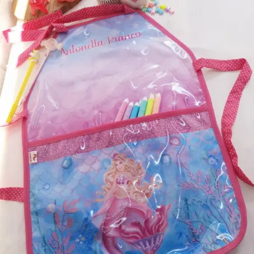Avental de Pintura Infantil Sereia