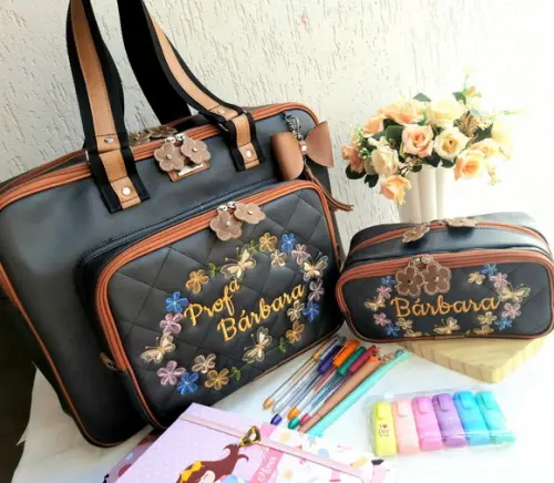 Bolsa 3 divisões + estojo sintético