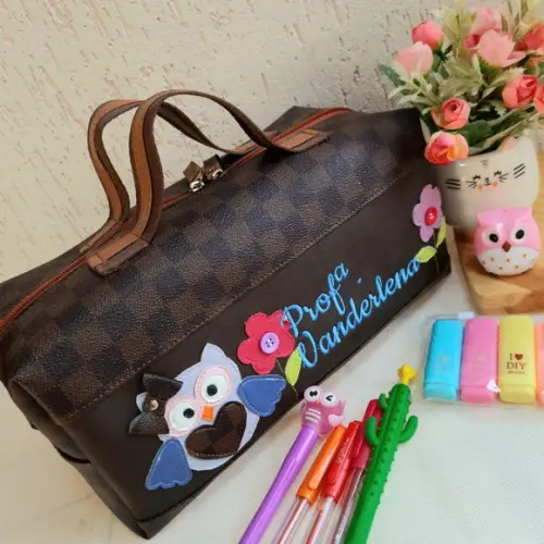 Bolsa 3 Divisões + Frasqueira Ggmaterial Sintético Corujinha