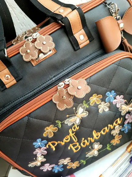 Bolsa 3 divisões material sintético borboletas