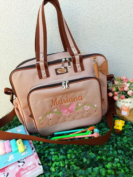 Bolsa 3 Divisões Material Sintético Borboletas