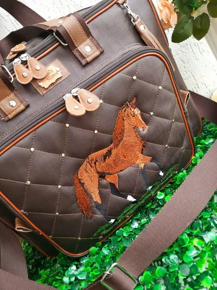 Bolsa 3 divisões material sintético Cavalo com alça transver