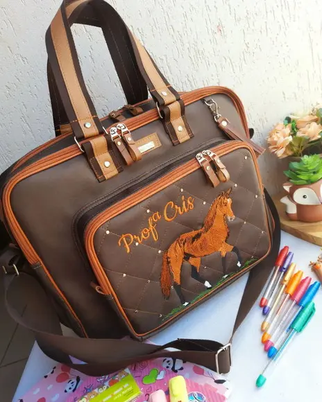Bolsa 3 Divisões Material Sintético Cavalo com Alça Transver
