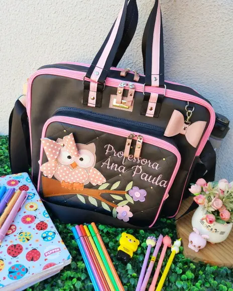 Bolsa 3 Divisões Material Sintético Corujinha