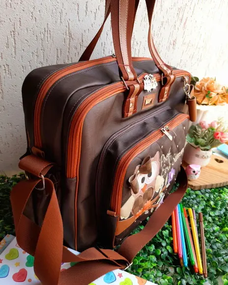 Bolsa 3 Divisões Material Sintético Corujinha