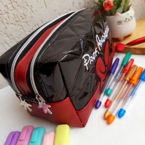 Bolsa 3 Divisões Material Sintético e Estojo Duplo