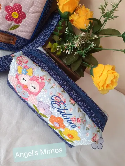 Bolsa alça transversal corujinha +estojo box