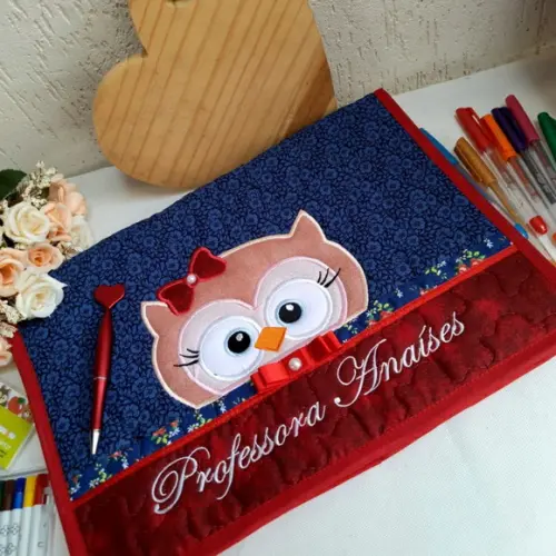 Bolsa Bolsa 3 Divisões + Capa Notebook Corujinha