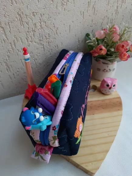 Bolsa Bolsa 3 Divisões + Estojo Jardim Encantado
