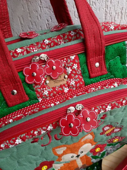 Bolsa bolsa 3 divisões +estojo Box raposinha