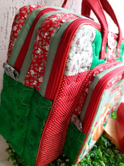 Bolsa bolsa 3 divisões +estojo Box raposinha