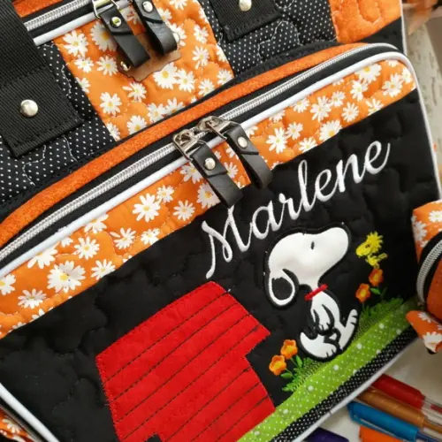 Bolsa Bolsa 3 Divisões +estojo Duplo Snoopy