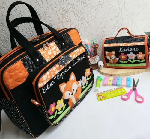 Bolsa bolsa 3 divisões +maletinha 3 em 1