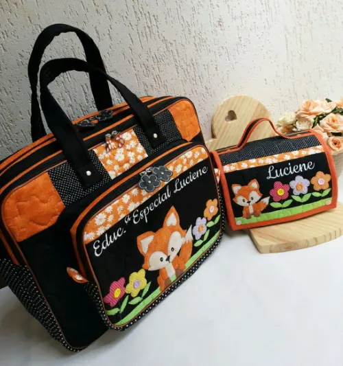 Bolsa bolsa 3 divisões +maletinha 3 em 1